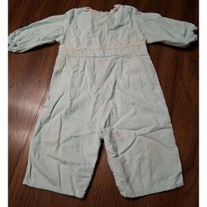 Vintage Grace Toddler Baby Jumper Mint Green Corduroy White Trim 6-9 M